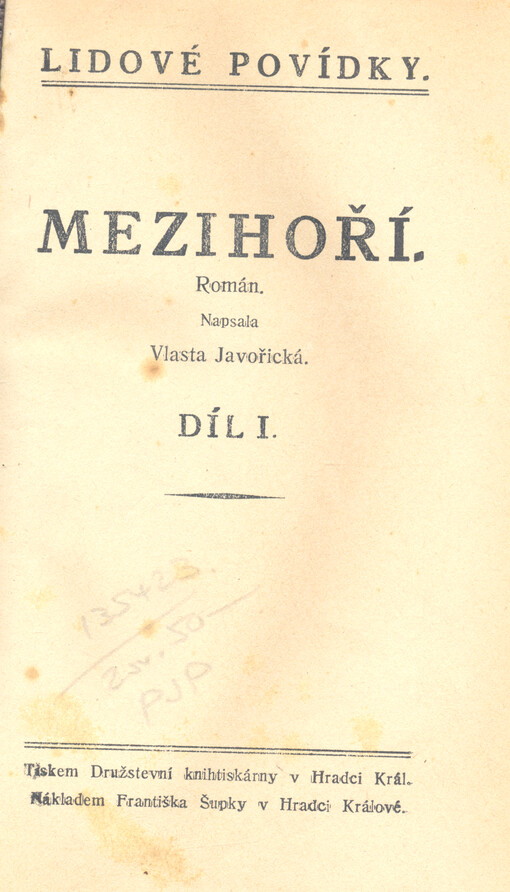 Mezihoří : román. Díl I., [Když jaro zpívalo]