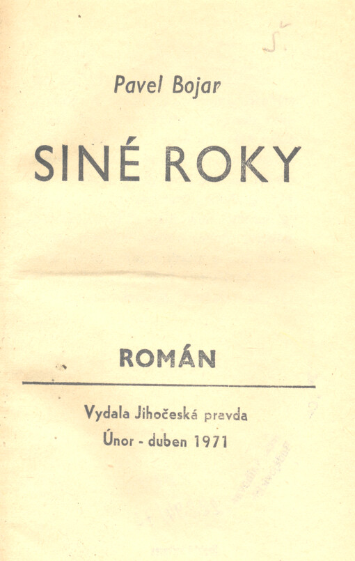 Siné roky : román