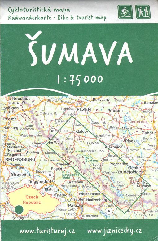 Šumava 1:75 000 : cykloturistická mapa = Böhmerwald : Radwanderkarte = Šumava Mountains : bike & tourist map