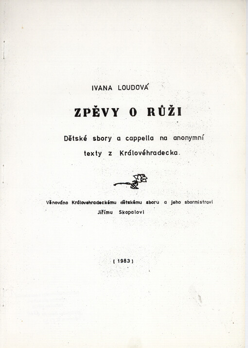 Zpěvy o růži : dětské sbory a cappella