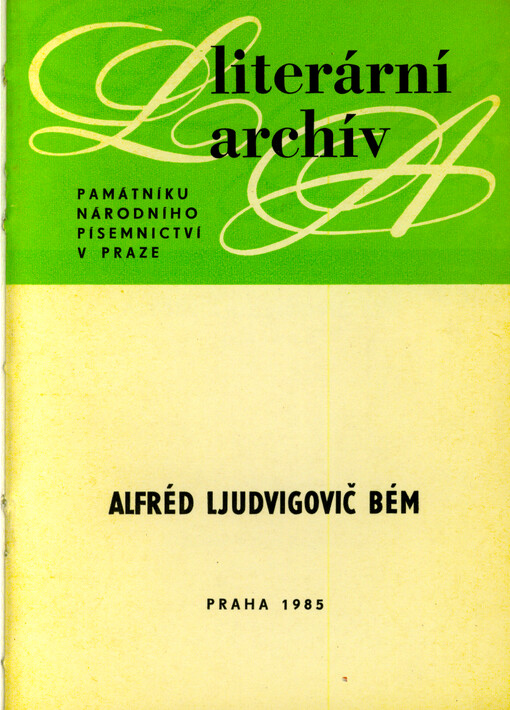 Alfréd Ljudvigovič Bém : (1886-1945) : literární pozůstalost