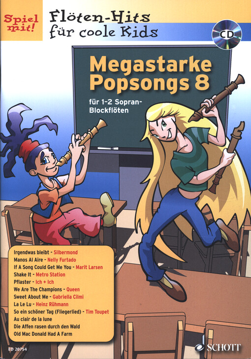 Megastarke Popsongs 8 : 1-2 Sopran-Blockflöten