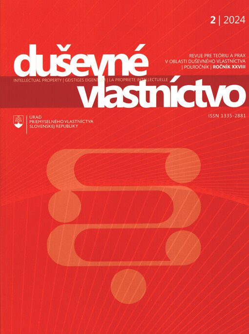 Duševné vlastníctvo : revue pre teóriu a prax v oblasti duševného vlastníctva