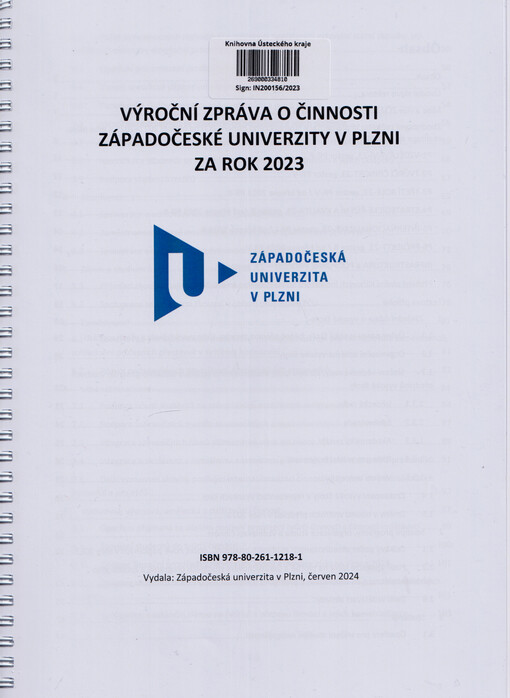 Výroční zpráva o činnosti Západočeské univerzity za rok 2023