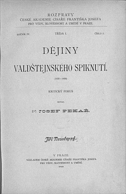 Dějiny valdštejnského spiknutí (1630-1634) :kritický pokus