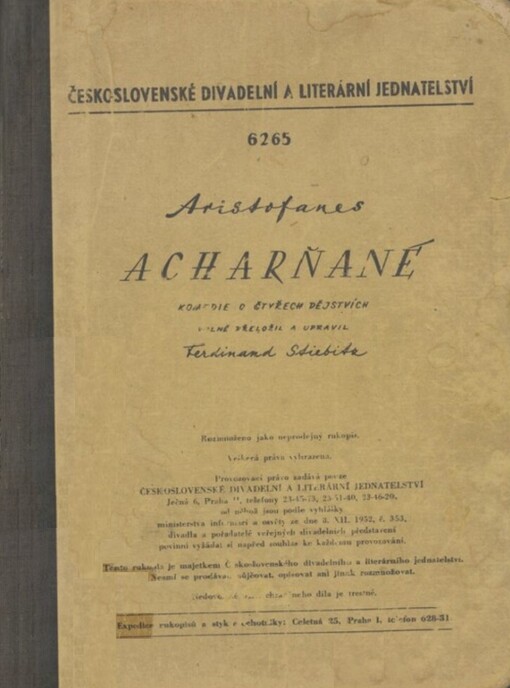Acharňané :komedie o 4 dějstvích