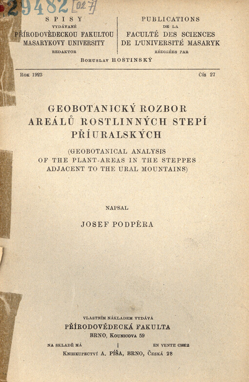 Geobotanický rozbor areálů rostlinných stepí příuralských = Geobotanical analysis of the plant-areas in the steppes adjacent to the ural mountains