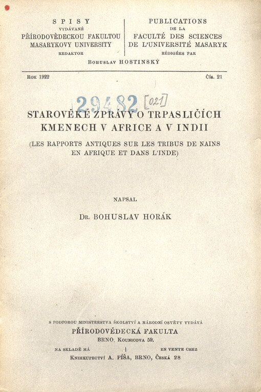 Starověké zprávy o trpasličích kmenech v Africe a v Indii