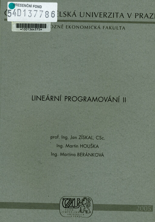 Lineární programování II