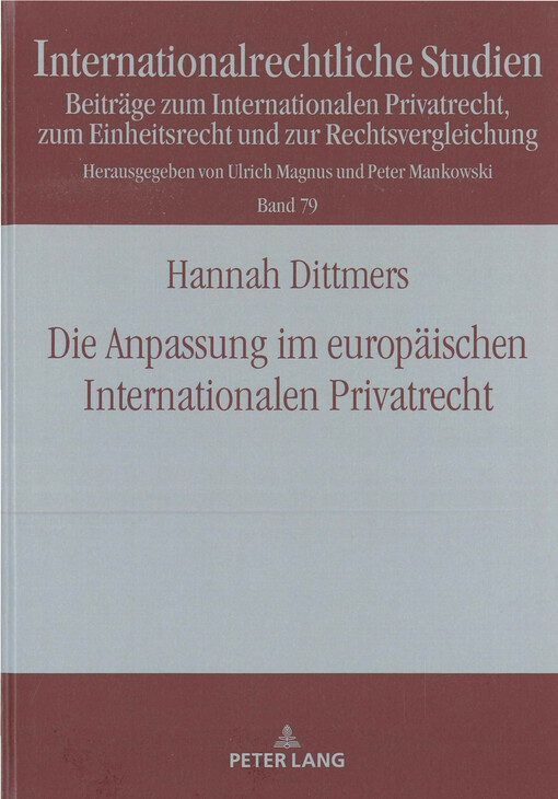 Die Anpassung im europäischen Internationalen Privatrecht