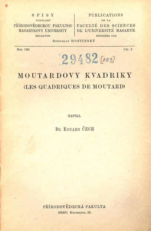 Moutardovy kvadriky = Les quadriques de Moutard