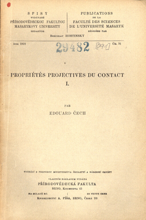 Propriétés projectives du contact I