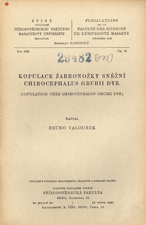Kopulace žabronožky sněžní Chirocephalus Grubii Dyb. = Copulation chez Chirocephalus Grubii Dyb.