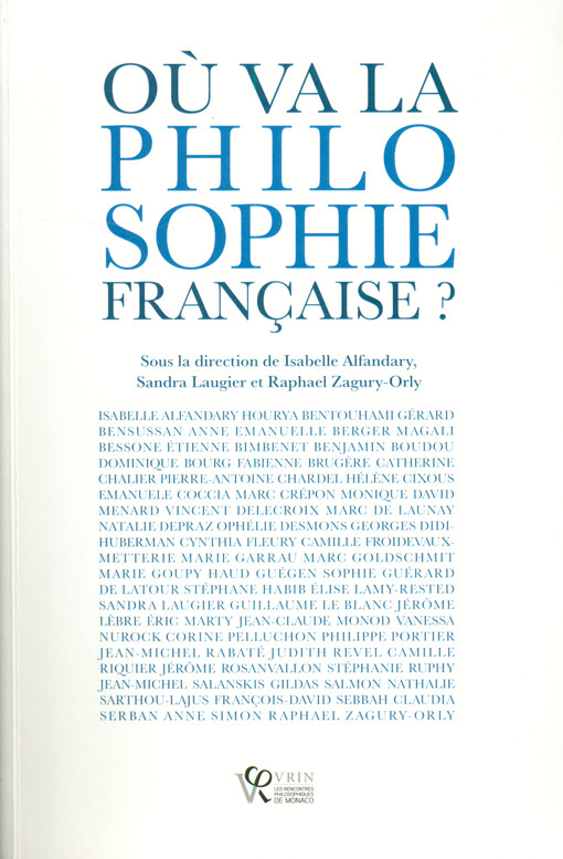 Où va la philosophie française?
