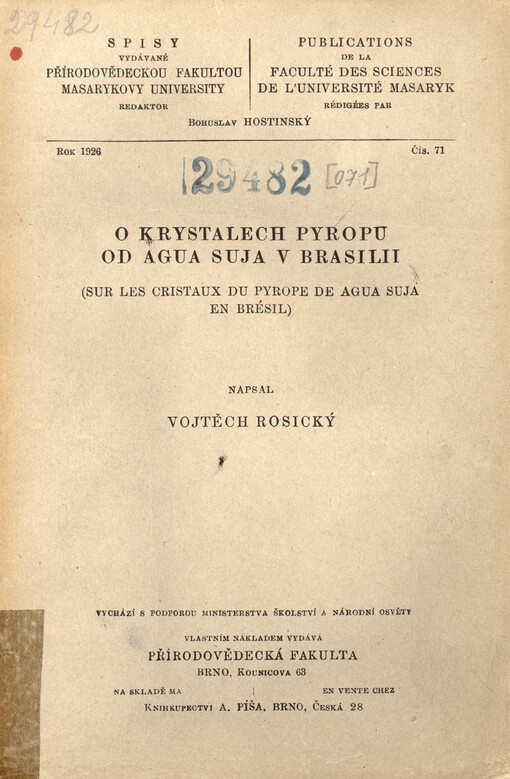 O krystalech pyropu od Agua Suja v Brasilii = Sur les cristaux du pyrope de Agua Suja en Brésil