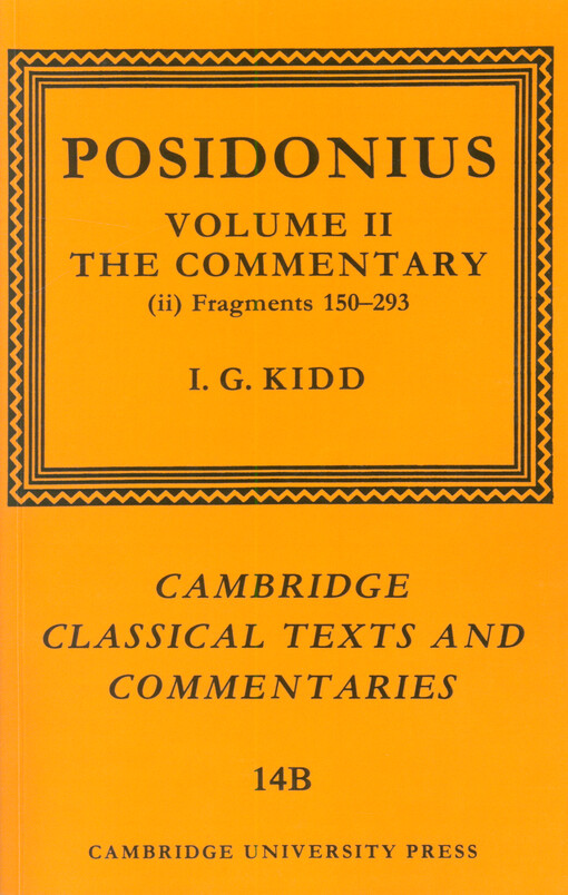 Posidonius. II., The commentary : (ii) Fragments 150-293