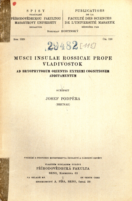 Musci insulae rossicae prope Vladivostok : ad bryophytorum orientis extremi cognitionem additamentum