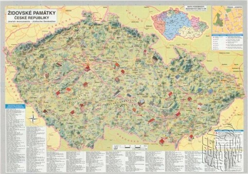Židovské památkyČeská republika : panoramatická mapa : ghetta, synagogy, hřbitovy = Jewisch Monuments : Czech Republic = Jüdische Denkmäler : Tschechische Republik