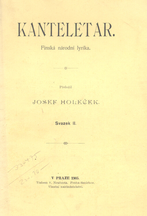 Kanteletar : finská národní lyrika. svazek II.
