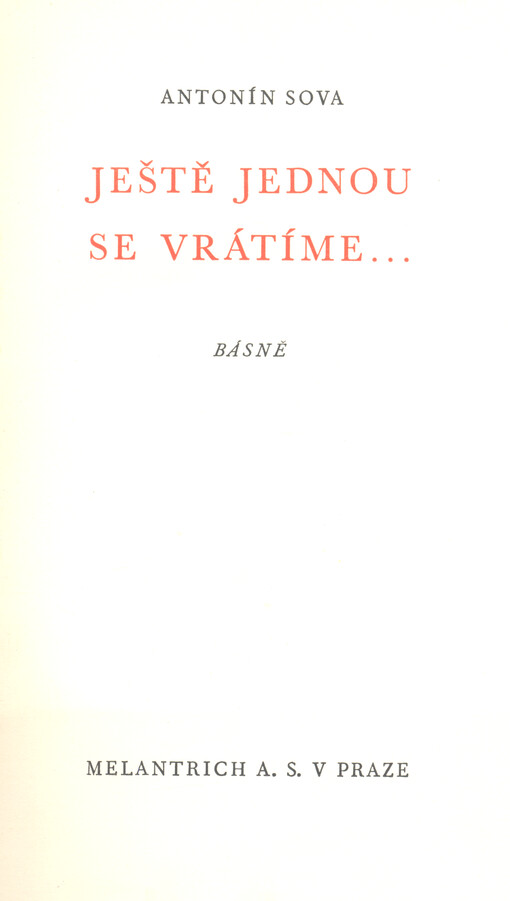Ještě jednou se vrátíme-- : básně