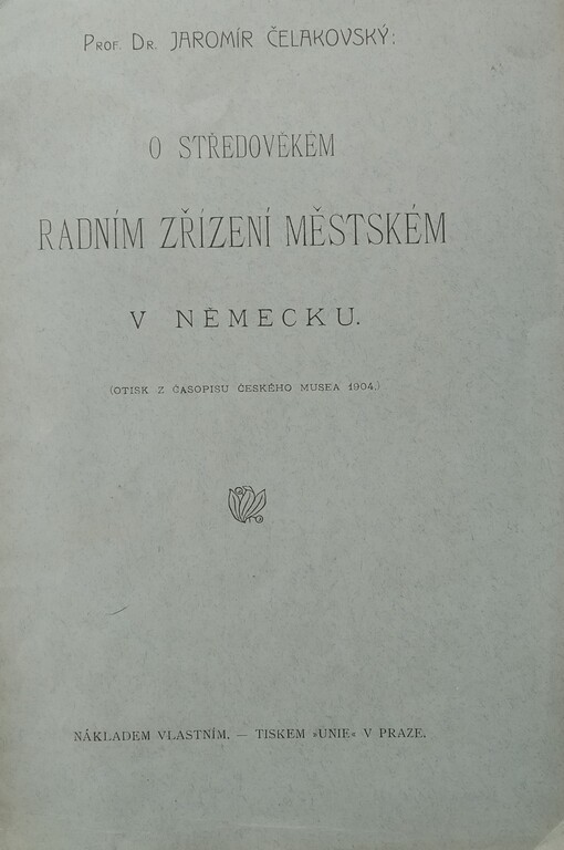 O středověkém radním zřízení městském v Německu