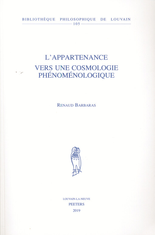 L'appartenance : vers une cosmologie phénoménologique