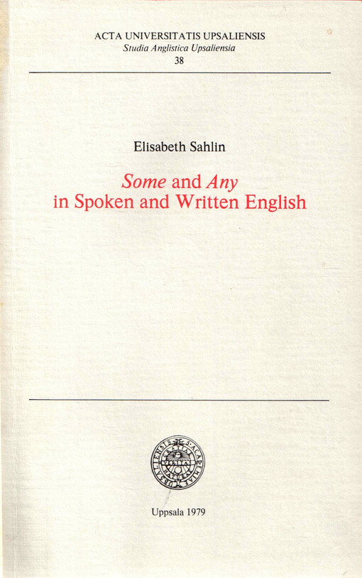 Some and any in spoken and written English