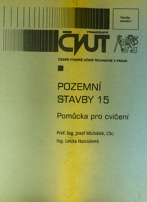 Pozemní stavby 15 : pomůcka pro cvičení
