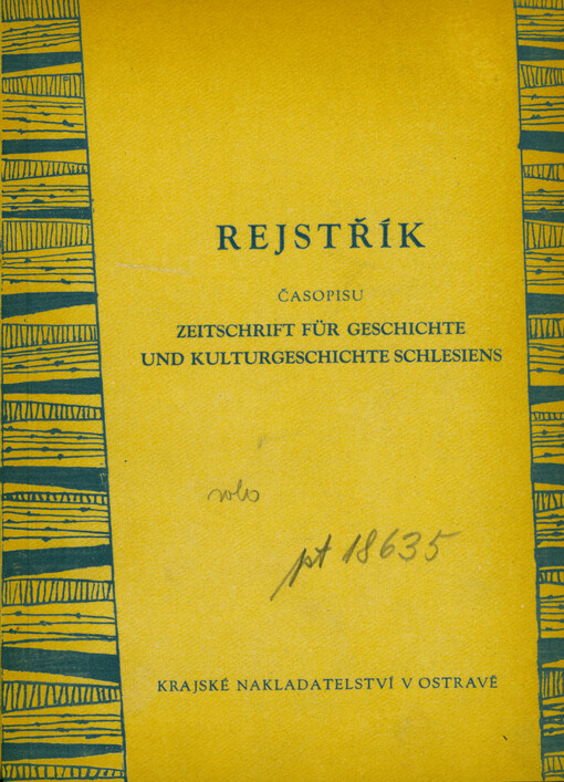 Rejstřík časopisu Zeitschrift für Geschichte und Kulturgeschichte Schlesiens