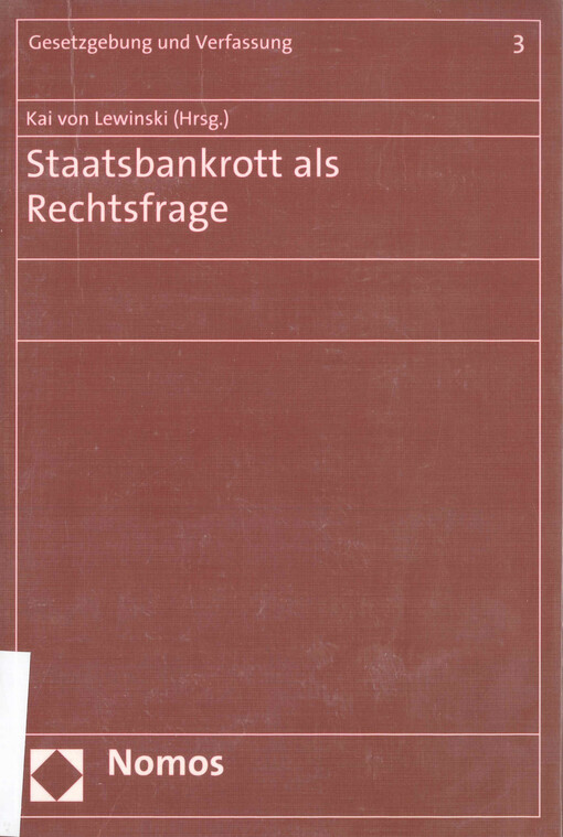 Staatsbankrott als Rechtsfrage