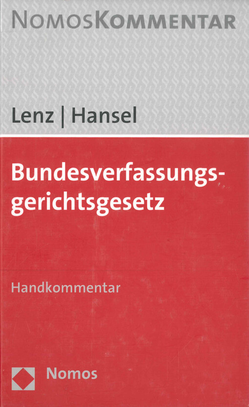 Bundesverfassungsgerichtsgesetz : Handkommentar