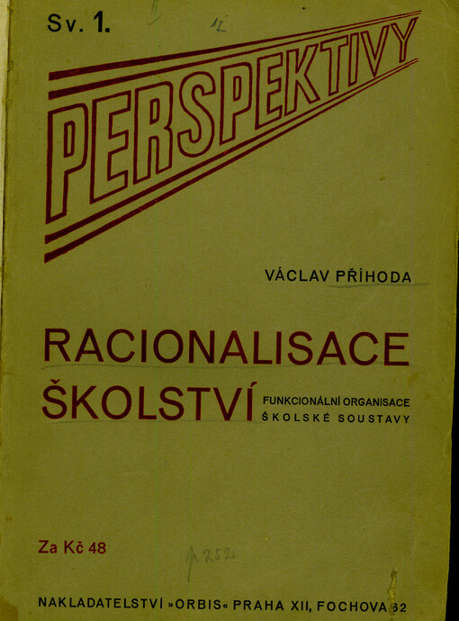 Racionalisace školství : funkcionální organisace školské soustavy