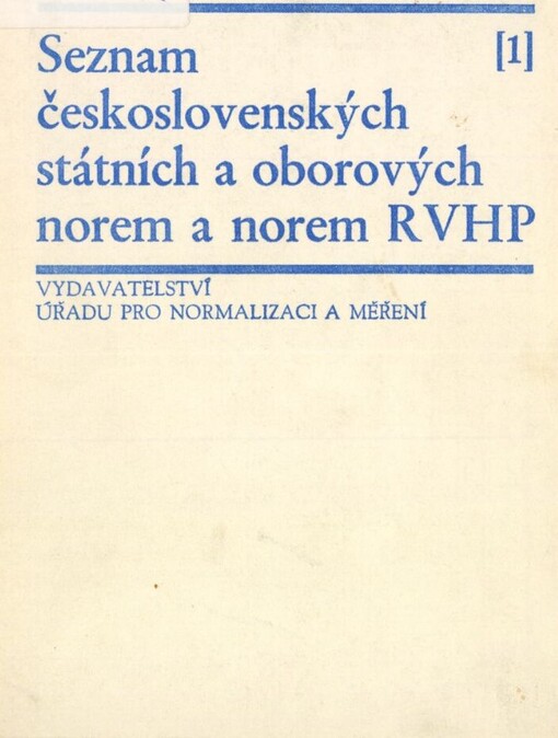 Seznam československých státních norem a oborových norem a norem RVHP :stav k 1. 1. 1980.Sv. 1,Třídy 01-45