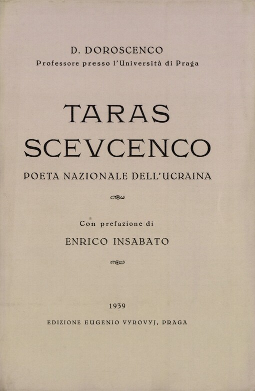 Taras Scevcenco :Poeta nazionale dell'Ucraina
