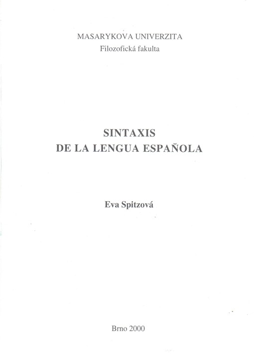Sintaxis de la lengua espaňola