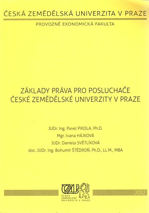 Základy práva pro posluchače České zemědělské univerzity v Praze