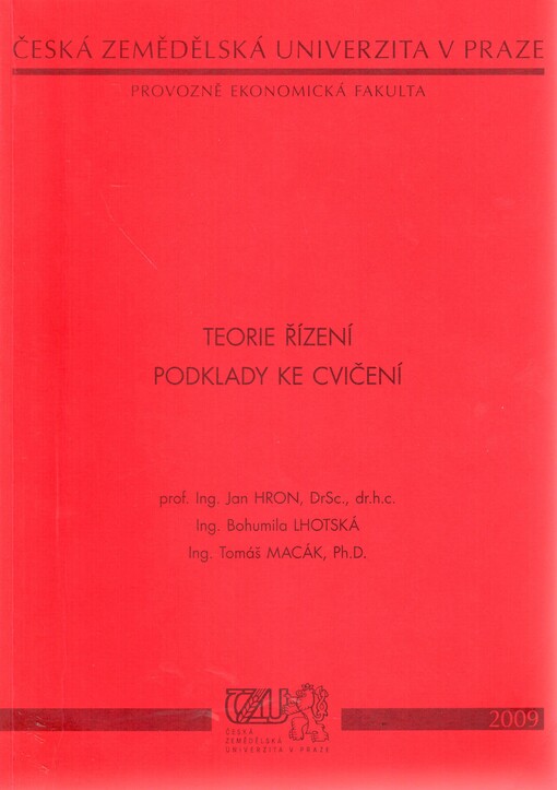 Teorie řízení : podklady ke cvičení