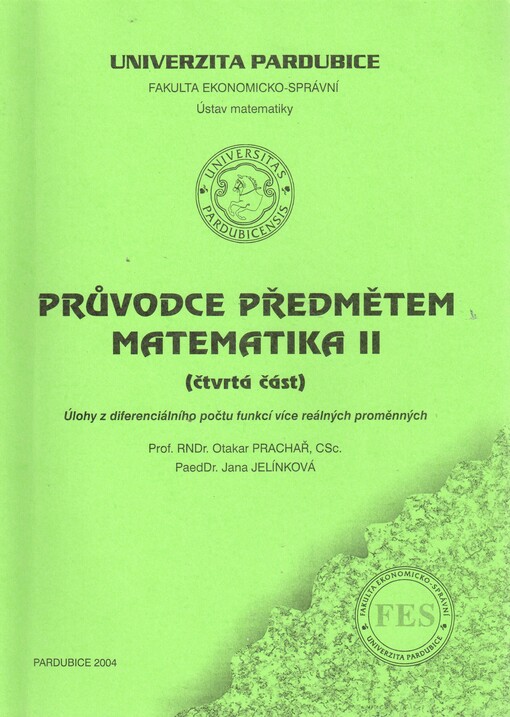 Průvodce předmětem Matematika II