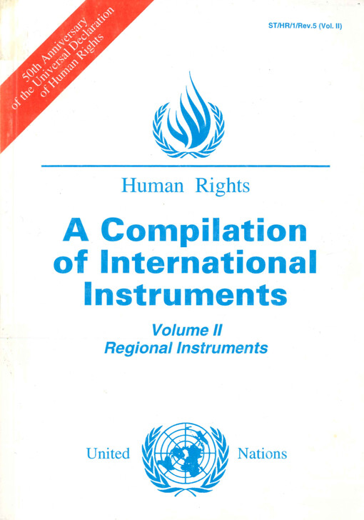 A compilation of international instruments. Volume II, Regional instruments