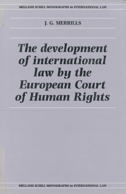 The development of international law by the European Court of Human Rights