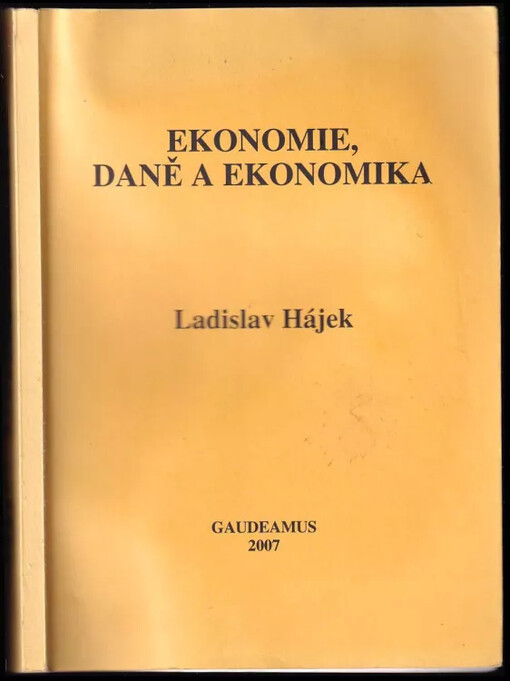 Ekonomie, daně a ekonomika