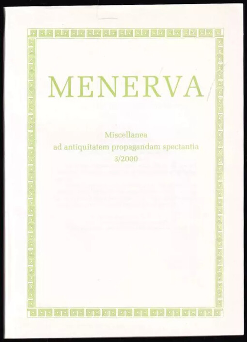 Menerva : miscellanea ad antiquitatem propagandam spectantia