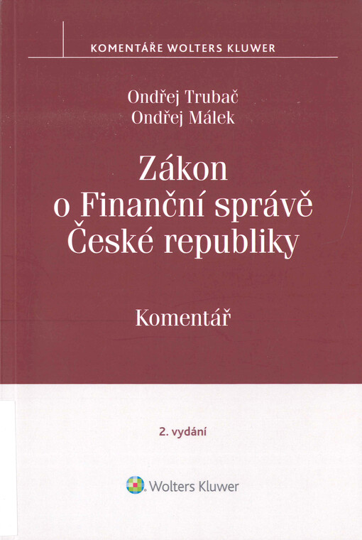 Zákon o Finanční správě České republiky : komentář