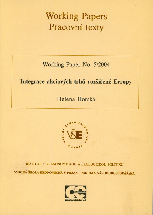 Integrace akciových trhů rozšířené Evropy