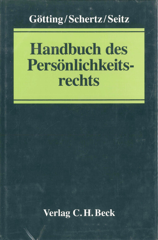 Handbuch des Persönlichkeitsrechts