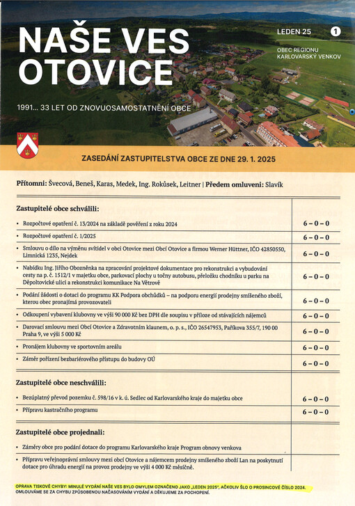 Naše ves : otovické noviny : otovické vydání