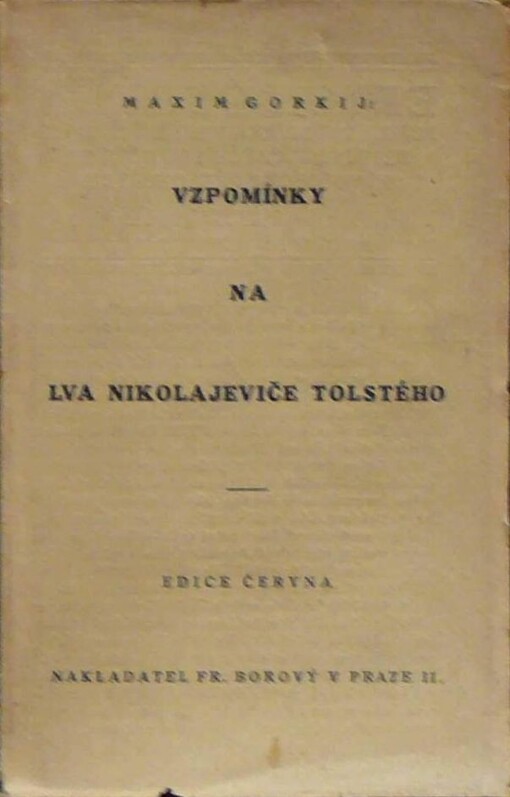 Vzpomínky na Lva Nikolajeviče Tolstého