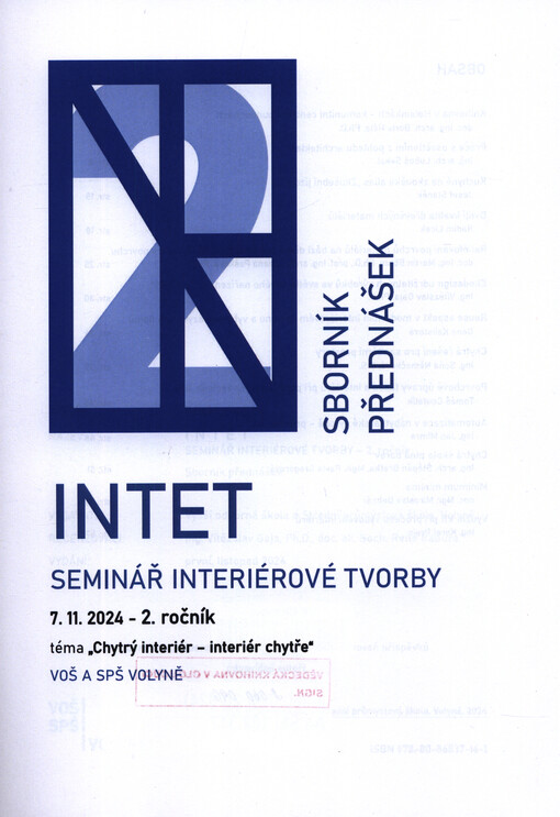 INTET : seminář interiérové tvorby ... : recenzovaný sborník přednášek ... : téma ...