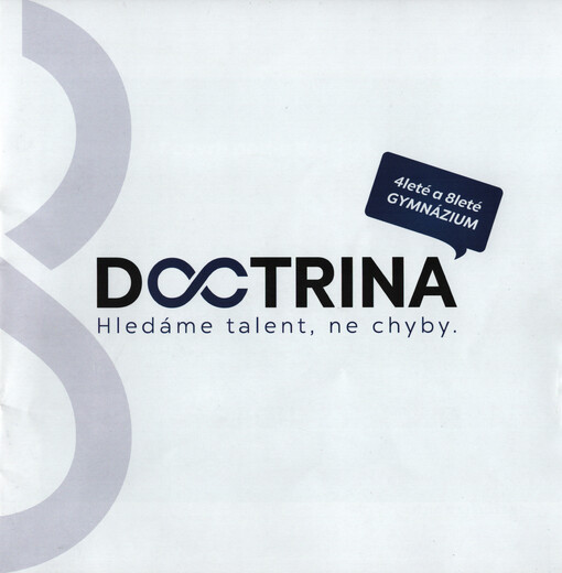 Doctrina : 4leté a 8leté gymnázium : hledáme talent, ne chyby