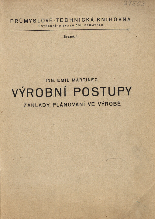 Výrobní postupy : základy plánování ve výrobě